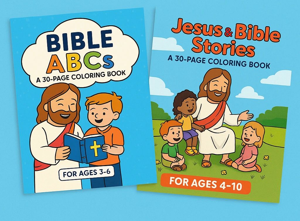 Bible ABCs and Jesus & Bible Stories coloring books
