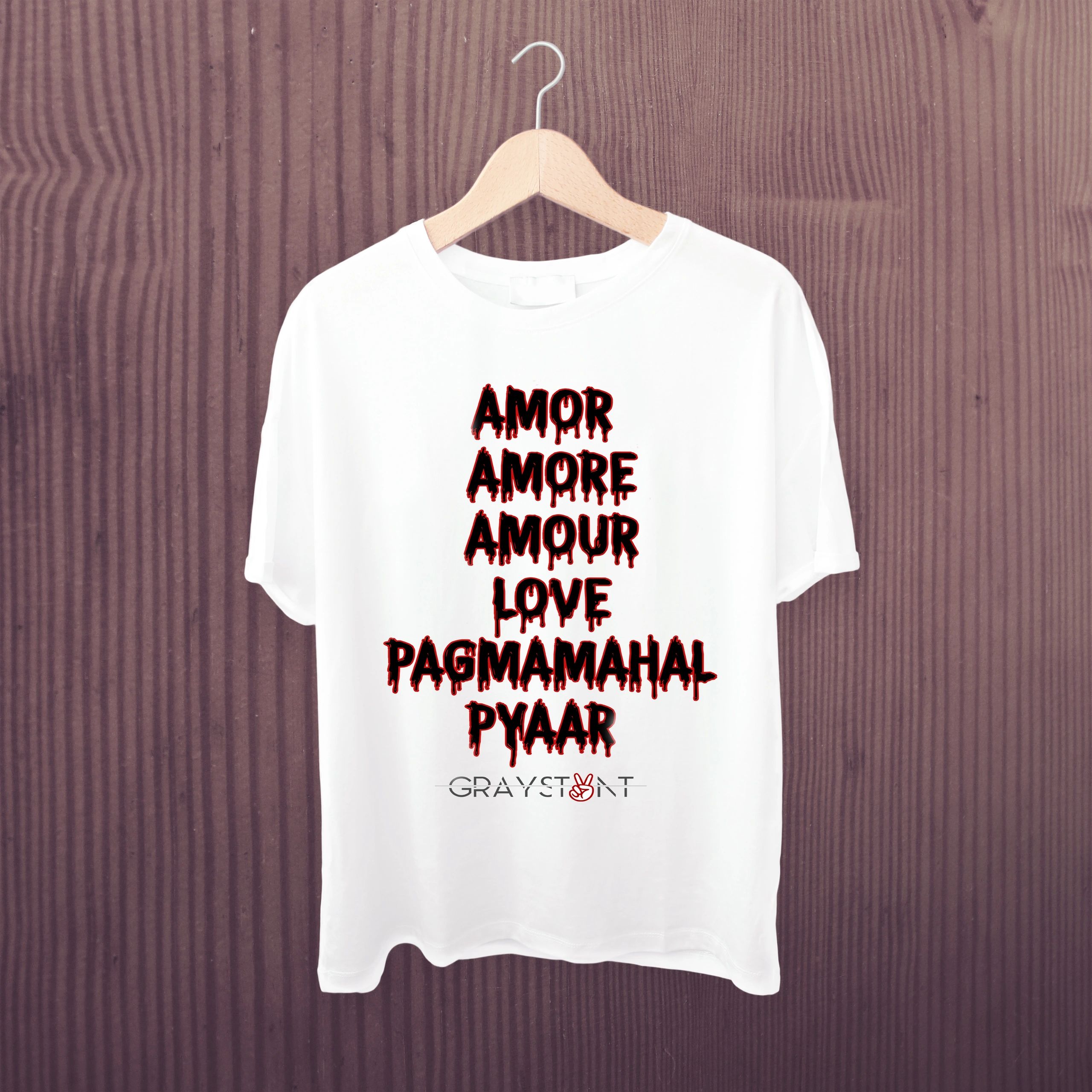Custom t-shirt on hanger